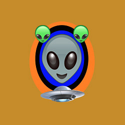 Свитшот хлопковый мужской Летающая тарелка с пассажирами, цвет: горчичный — фото 2