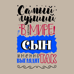 Свитшот хлопковый мужской Для сына самого лучшего, цвет: миндальный — фото 2