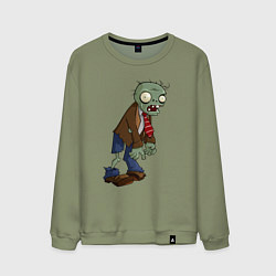 Свитшот хлопковый мужской Зомби идёт обратно, цвет: авокадо