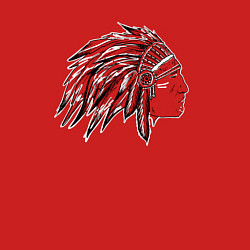 Свитшот хлопковый мужской Профиль индеец с перьями рисунок, цвет: красный — фото 2