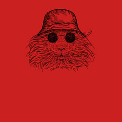 Свитшот хлопковый мужской Морская свинка в панаме, цвет: красный — фото 2