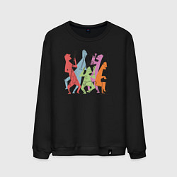 Свитшот хлопковый мужской Jazz band, цвет: черный