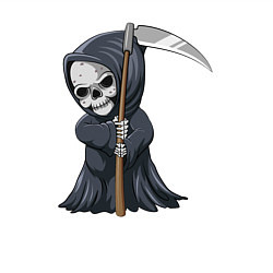 Свитшот хлопковый мужской Смерть с косой, цвет: белый — фото 2