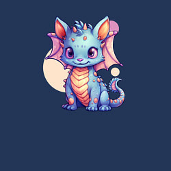 Свитшот хлопковый мужской Cute dragon cat, цвет: тёмно-синий — фото 2