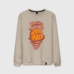 Свитшот хлопковый мужской Баскетбольный турнир, цвет: миндальный