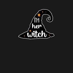 Свитшот хлопковый мужской Im her witch ведьмина шляпа Хэллоуин, цвет: черный — фото 2