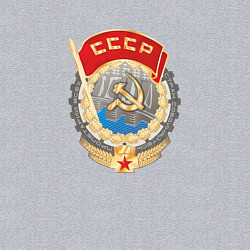 Свитшот хлопковый мужской Ссср лого символика советов, цвет: меланж — фото 2