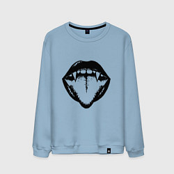 Свитшот хлопковый мужской Губы вампира, цвет: мягкое небо