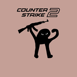 Свитшот хлопковый мужской Counter strike 2 мем, цвет: пыльно-розовый — фото 2