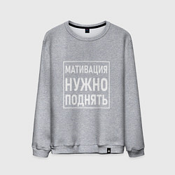 Свитшот хлопковый мужской Мативация нужно поднять, цвет: меланж
