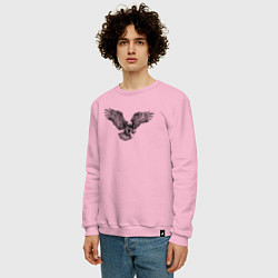 Свитшот хлопковый мужской Орёл гравюра, цвет: светло-розовый — фото 2