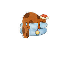 Свитшот хлопковый мужской Новогодний рыжий кот спит, цвет: белый — фото 2