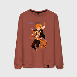 Свитшот хлопковый мужской Рензо из аниме синий экзорцист, цвет: кирпичный