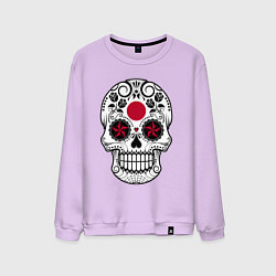 Свитшот хлопковый мужской Japan skull, цвет: лаванда