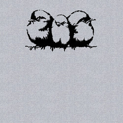 Свитшот хлопковый мужской Три птицы трафарет, цвет: меланж — фото 2