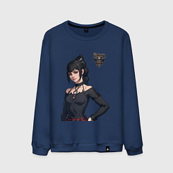 Свитшот хлопковый мужской Shadowheart - балдурс гейт 3, цвет: тёмно-синий