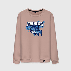 Свитшот хлопковый мужской Fishing style, цвет: пыльно-розовый