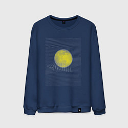 Свитшот хлопковый мужской Луна абстракция, цвет: тёмно-синий
