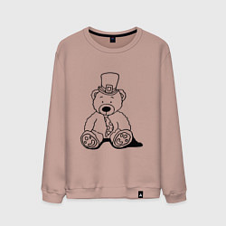 Свитшот хлопковый мужской Плюшевый мишка лепрекон - раскраска, цвет: пыльно-розовый