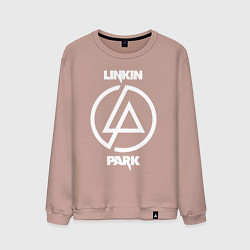 Свитшот хлопковый мужской Linkin Park logo, цвет: пыльно-розовый