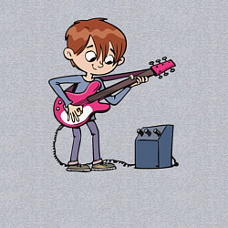 Свитшот хлопковый мужской Мальчик с гитарой, цвет: меланж — фото 2