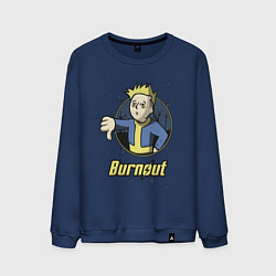 Свитшот хлопковый мужской Burnout - vault boy, цвет: тёмно-синий