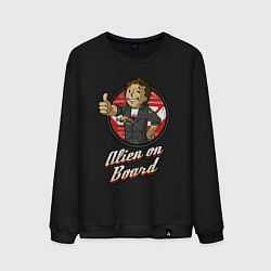 Свитшот хлопковый мужской Fallout - vault girl, цвет: черный