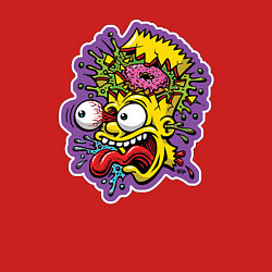 Свитшот хлопковый мужской Insane bart simpson, цвет: красный — фото 2