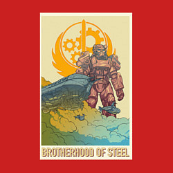 Свитшот хлопковый мужской Fallout - brotherhood of steel, цвет: красный — фото 2