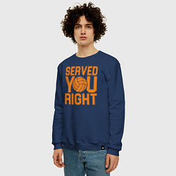 Свитшот хлопковый мужской Served you right, цвет: тёмно-синий — фото 2