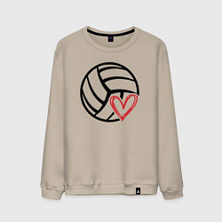 Свитшот хлопковый мужской Heart volleyball, цвет: миндальный