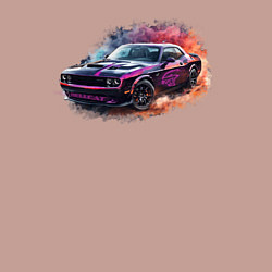 Свитшот хлопковый мужской Dodge challenger hellcat, цвет: пыльно-розовый — фото 2