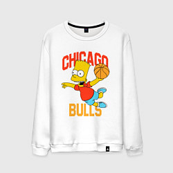 Свитшот хлопковый мужской Чикаго Буллз Барт Симпсон, цвет: белый