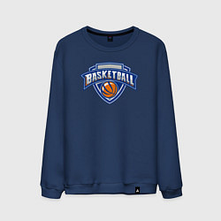 Свитшот хлопковый мужской Basketball team, цвет: тёмно-синий