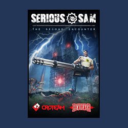 Свитшот хлопковый мужской Serious Sam 1 - second encounter, цвет: тёмно-синий — фото 2