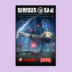 Свитшот хлопковый мужской Serious Sam 1 - second encounter, цвет: лаванда — фото 2