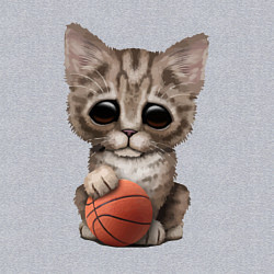 Свитшот хлопковый мужской Котик баскетболист, цвет: меланж — фото 2