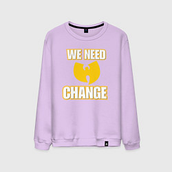 Свитшот хлопковый мужской We need change, цвет: лаванда