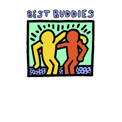Свитшот хлопковый мужской Best buddies, цвет: белый — фото 2