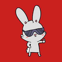 Свитшот хлопковый мужской Заяц в очках, цвет: красный — фото 2