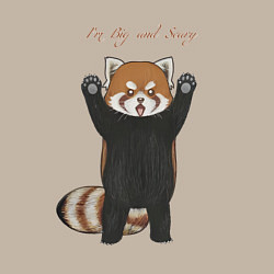 Свитшот хлопковый мужской Im big and scary красная панда, цвет: миндальный — фото 2