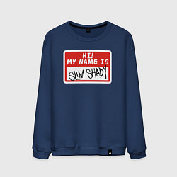 Свитшот хлопковый мужской Hi my name is, цвет: тёмно-синий