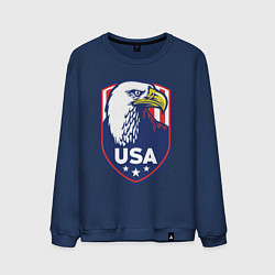 Свитшот хлопковый мужской Орёл США, цвет: тёмно-синий