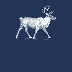 Свитшот хлопковый мужской Северный олень белый, цвет: тёмно-синий — фото 2