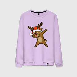 Свитшот хлопковый мужской Dabbing deer, цвет: лаванда