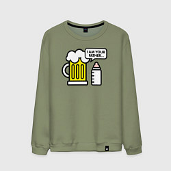 Свитшот хлопковый мужской Я твой отец, цвет: авокадо