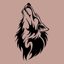 Свитшот хлопковый мужской Воющий волк, цвет: пыльно-розовый — фото 2