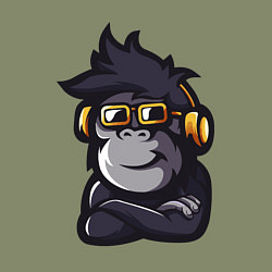Свитшот хлопковый мужской Music monkey, цвет: авокадо — фото 2