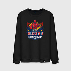 Свитшот хлопковый мужской Boxing championship, цвет: черный