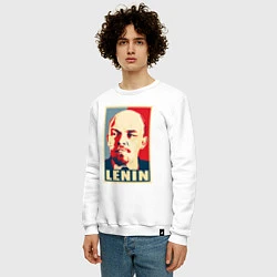 Свитшот хлопковый мужской Владимир Ильич Ленин, цвет: белый — фото 2